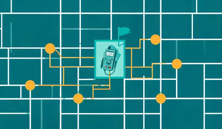 Map illustration of the Fluke Multimeter application desk